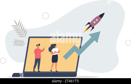 Productivity and effective work with results development .Successful profit raising and business boost with earnings . Stock Vector