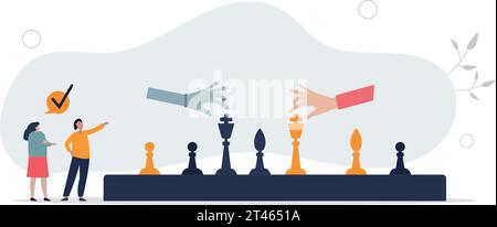 Artificial intelligence or AI usage for intellect games. Stock Vector