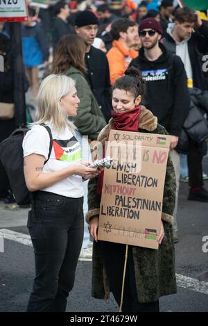 London, United Kingdom - October 28th 2023: Pro-Palestine march organised by Friends of Al-Aqsa in Central London in solidarity with Gaza. Stock Photo