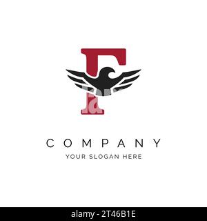 F Letter Logo, Eagle wings logo, Falcon Logo Template vector illustration design Icon Symbol. Alphabet F with Eagle symbol Stock Vector