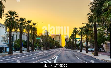 Washington Street in Downtown Phoenix - Arizona, United States Stock Photo