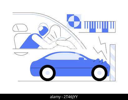 Crash test abstract concept vector illustration. Stock Vector