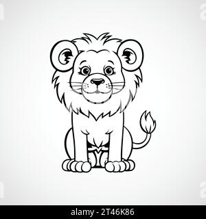 Vector lion cartoon illustration template Stock Vector