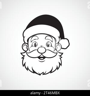 Vector santa claus face cartoon illustration Stock Vector