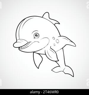 Vector cute dolphin cartoon illustration Stock Vector