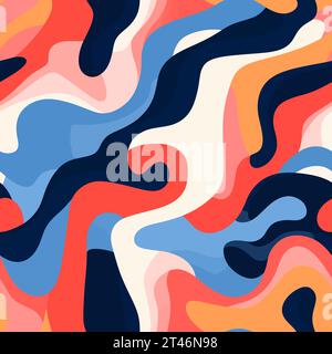 A colorful abstract seamless pattern on a white background. Vector illustration Stock Vector