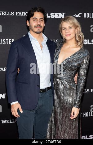 Los Angeles, USA. 28th Oct, 2023. Angel Andeyro and Masha Mar attend the arrivals of the GLSEN Rise Up LA Benefit at NeueHouse Hollywood in Los Angeles, CA on October 28, 2023. (Photo by Corine Solberg/SipaUSA) Credit: Sipa USA/Alamy Live News Stock Photo