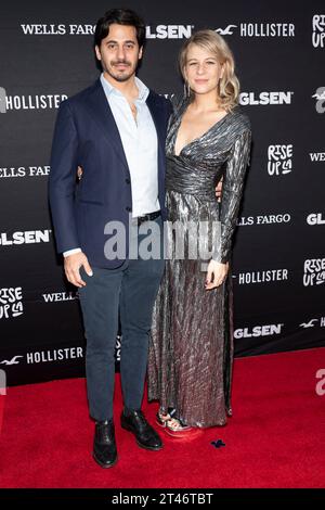 Los Angeles, USA. 28th Oct, 2023. Angel Andeyro and Masha Mar attend the arrivals of the GLSEN Rise Up LA Benefit at NeueHouse Hollywood in Los Angeles, CA on October 28, 2023. (Photo by Corine Solberg/SipaUSA) Credit: Sipa USA/Alamy Live News Stock Photo