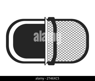 Top view picnic basket black and white 2D line cartoon object Stock Vector