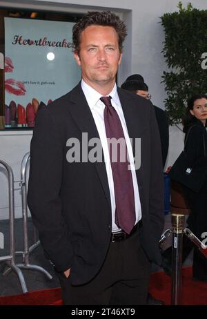 File photo - Matthew Perry attends Universal Pictures' World Premiere of 'Cinderella Man' held at The Universal City Walk in Universal City, California on May 23, 2005. - US actor Matthew Perry, best known for playing Chandler Bing in the hit '90s TV sitcom Friends, has died at the age of 54. The actor was found dead at his home in his Los Angeles, law enforcement sources told US media. Photo by Lionel Hahn/ABACA Credit: Abaca Press/Alamy Live News Stock Photo