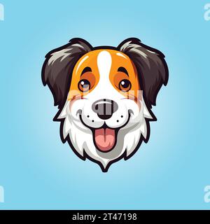 Vector cute dog face illustration Stock Vector