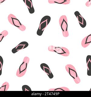 Seamless flip flops pattern. Vector summer print Stock Vector