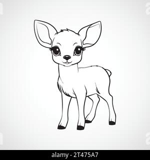 Vector cute deer illustration Stock Vector