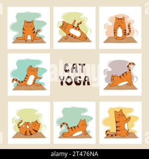Kids Yoga Set. Gymnastics for Children and Healthy Lifestyle. Cartoon Kids  in Different Yoga Poses on Mat. 1 of 4 Stock Vector - Illustration of  stretching, relaxation: 250439761