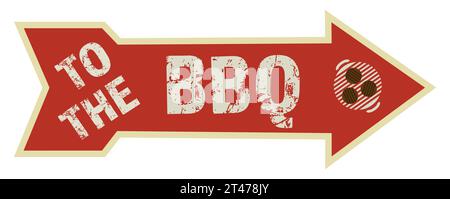 To The BBQ Arrow Sign - Vector Illustration Stock Vector
