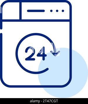 24 hour self-service laundry. Washing machine. Pixel perfect icon Stock Vector