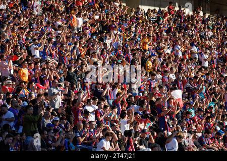 Barcelona, Spain. 28th Oct, 2023. Fans view during the LaLiga EA Sports match between FC Barcelona and Real Madrid CF at the Estadi Olimpic Lluis Companys in Barcelona, Spain. Credit: Christian Bertrand/Alamy Live News Stock Photo