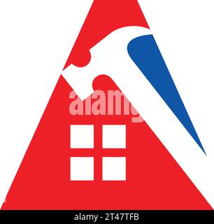Vector A with construction logo Stock Vector