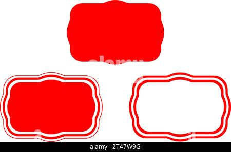 Rectangular label tag Frame design Set. Vector illustration Stock Vector