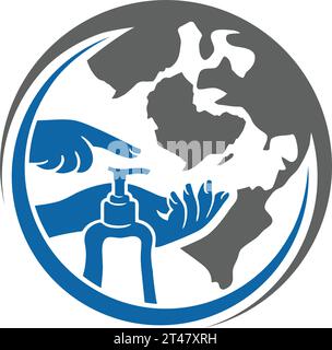 Vector global hand wash logo Stock Vector