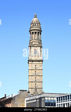 The Victoria Tower in Greenock town centre.  The tower forms part of the Inverclyde Municipal buildings.  Greenock is a town in the west of Scotland. Stock Photo