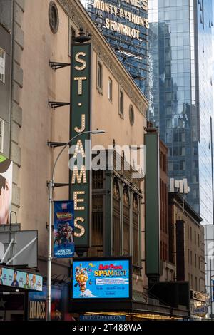 'Monty Python's Spamalot' playing at the St. James Theatre in New York City, 2023, USA Stock Photo