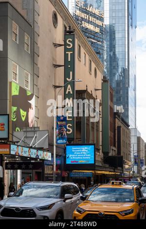 'Monty Python's Spamalot' playing at the St. James Theatre in New York City, 2023, USA Stock Photo