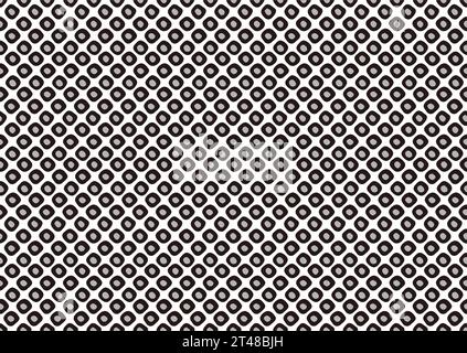 Vector Seamless Pattern With Japanese Vintage Pine Symbols. Horizontally And Vertically Repeatable. Stock Vector