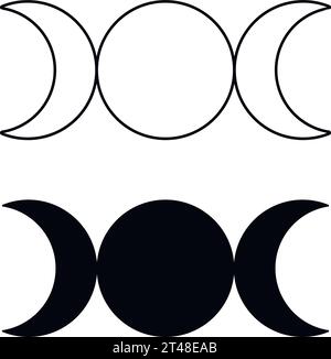 Triple goddess symbol vector set Stock Vector