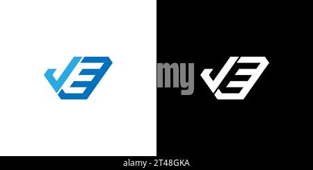 JE Logo, JE Monogram, Initial JE Logo, Letter JE negative space logo, Icon, Vector Stock Vector