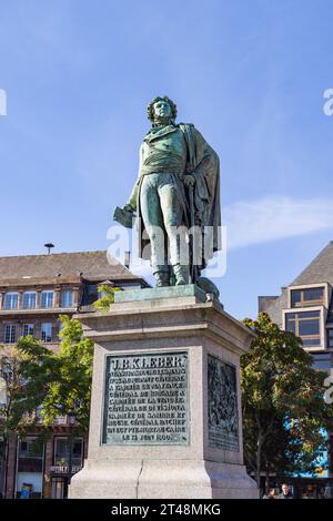 Strasbourg, France - October 16, 2023: Satue of General Jean-Baptiste Kleber at Place Kleber center of city Strasbourg. World Heritage site. Stock Photo