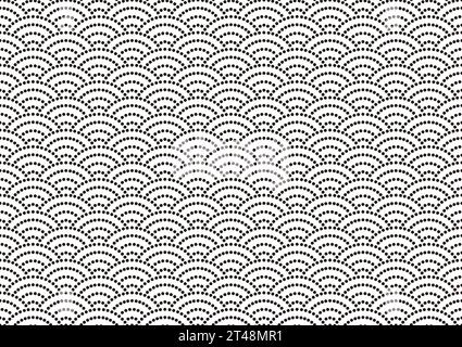 Seamless Japanese Monochrome Vintage Pattern Isolated On A White Background. Vector Illustration. Horizontally And Vertically Repeatable. Stock Vector