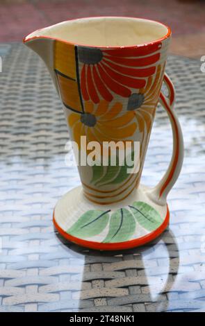 art deco style jug with floral design Stock Photo