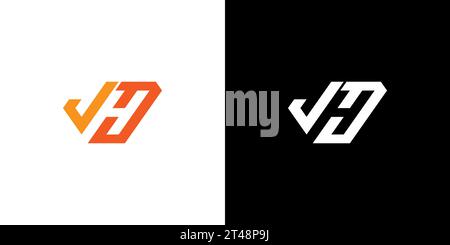JH Logo, JH Monogram, Initial JH Logo, Letter JH negative space logo, Icon, Vector Stock Vector
