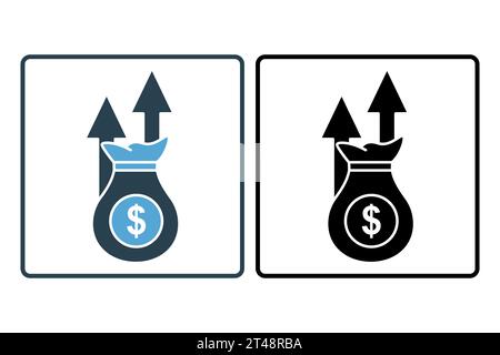 inflation icon. icon related to investments and financial concepts. Solid icon style. Simple vector design editable Stock Vector