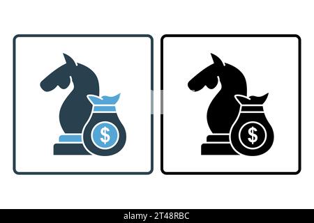 investment strategy icon. icon related to investments and financial concepts. Solid icon style. Simple vector design editable Stock Vector