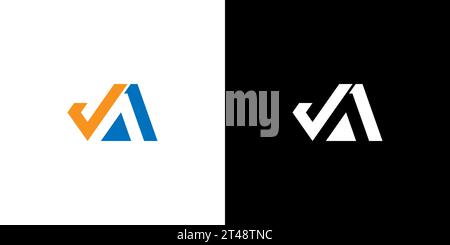 JA Logo, JA Monogram, Initial JA Logo, Letter JA negative space logo, Icon, Vector Stock Vector