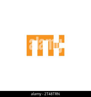 letter mk simple geoemtric line pixels logo vector Stock Vector