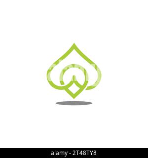 green leaf tree pin location symbol icon vector Stock Vector