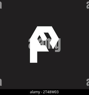 letter p hand wrench symbol logo vector Stock Vector