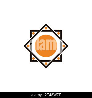 geometric sun motion moon symbol icon vector Stock Vector