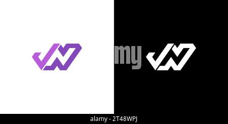 JN Logo, JN Monogram, Initial JN Logo, Letter JN negative space logo, Icon, Vector Stock Vector