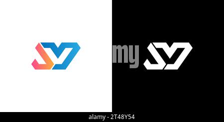 JV Logo, JV Monogram, Initial JV Logo, Letter JV negative space logo, Icon, Vector Stock Vector