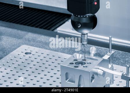 Quality control on milling CNC machine, coordinate measuring machine, Quality control machine Control on milling CNC machine, coordinate measuring mac Stock Photo