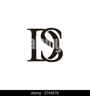 letter ds linked 3d overlap logo vector Stock Vector