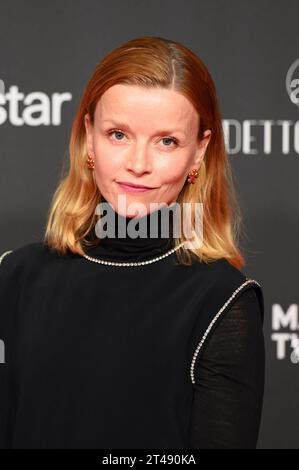 Cologne, Germany. 23rd Oct, 2023. Actress Karoline Schuch comes to the screening of the film 'The Second Wave' at the 33rd Film Festival Cologne, FFCGN at the Cologne Filmpalast Credit: Horst Galuschka/dpa/Alamy Live News Stock Photo