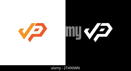 JP Logo, JP Monogram, Initial JP Logo, Letter JP negative space logo, Icon, Vector Stock Vector