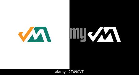 JM Logo, JM Monogram, Initial JM Logo, Letter JM negative space logo, Icon, Vector Stock Vector