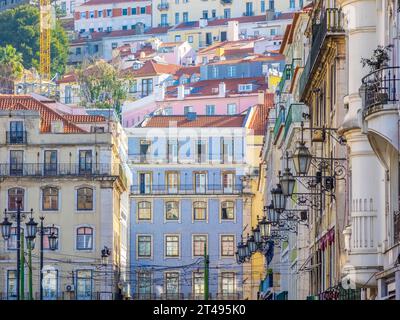 Baixa central neighborhood of Lisbon Portugal Stock Photo