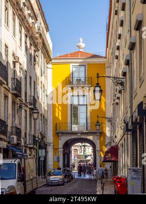 Baixa central neighborhood of Lisbon Portugal Stock Photo